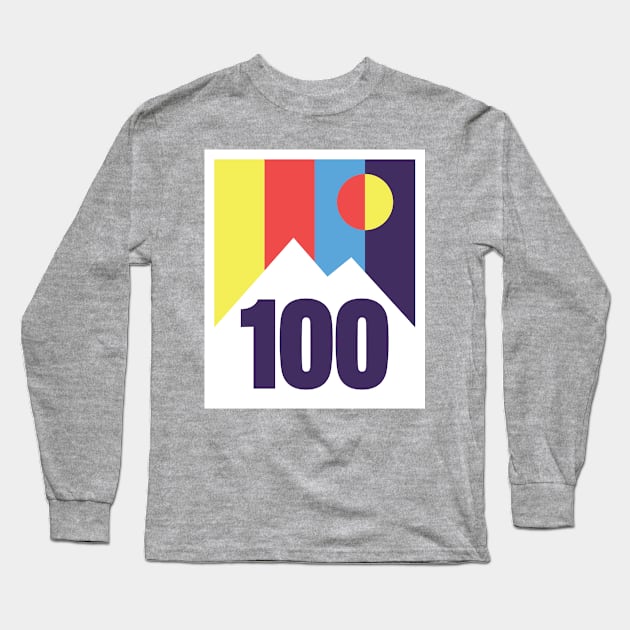 100 Miles Mountain Sunset Long Sleeve T-Shirt by PodDesignShop